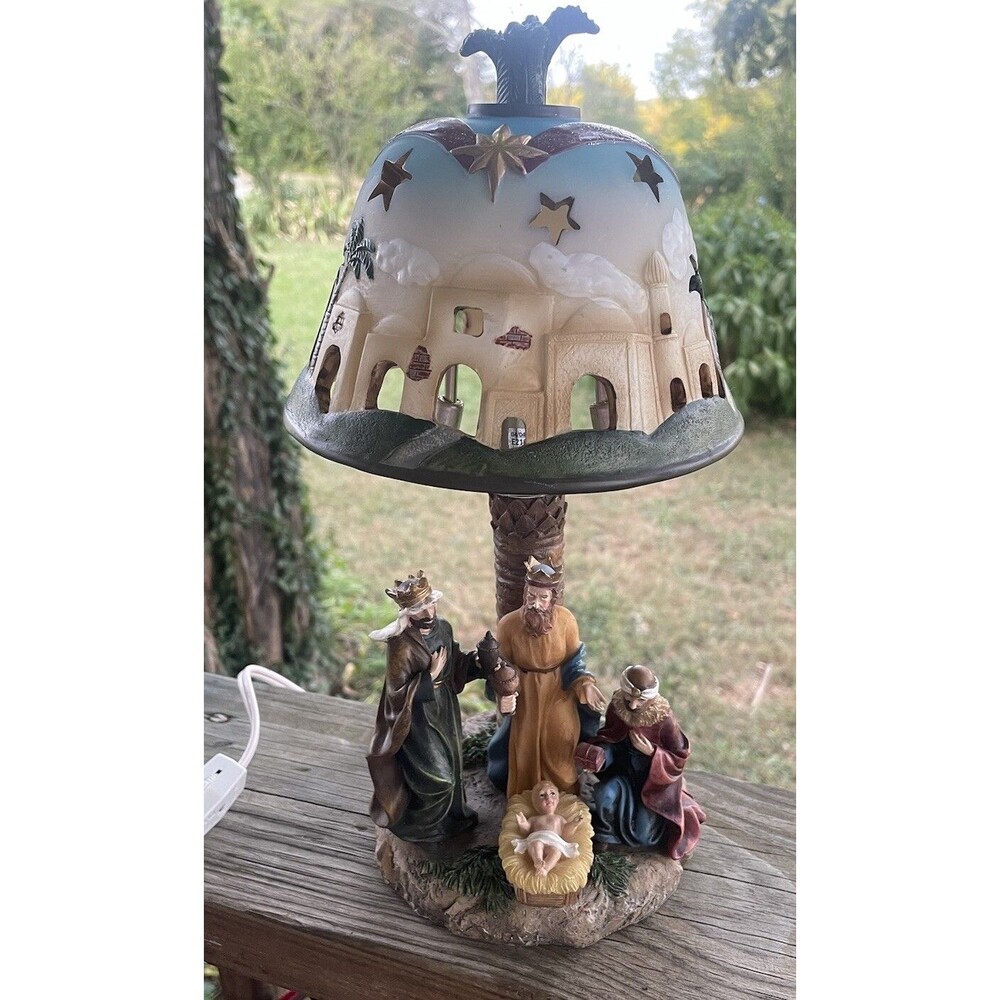 Nativity Lamp Jesus Three Wise Men Bethlehem Decorative Shade Religious
